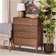 Baxton Studio Landis Ash Walnut Finished Wood 4-Drawer Chest