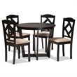 Baxton Studio Morigan Dark Brown Finished Wood 5-Piece Dining Set