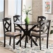 Baxton Studio CarlinDark Brown Finished Wood 5-Piece Dining Set