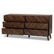 Baxton Studio Hartman Walnut Brown Finished Wood 6-Drawer Dresser