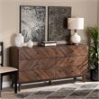 Baxton Studio Hartman Walnut Brown Finished Wood 6-Drawer Dresser