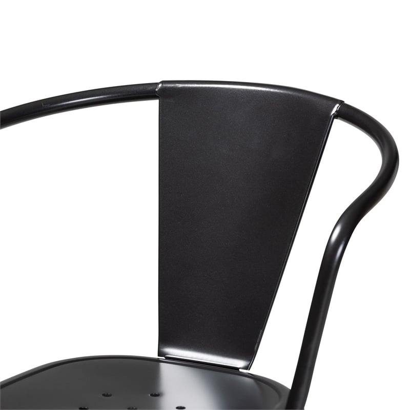 Baxton Studio Ryland Dark Grey Finished Metal Dining Chair (Set of 4)