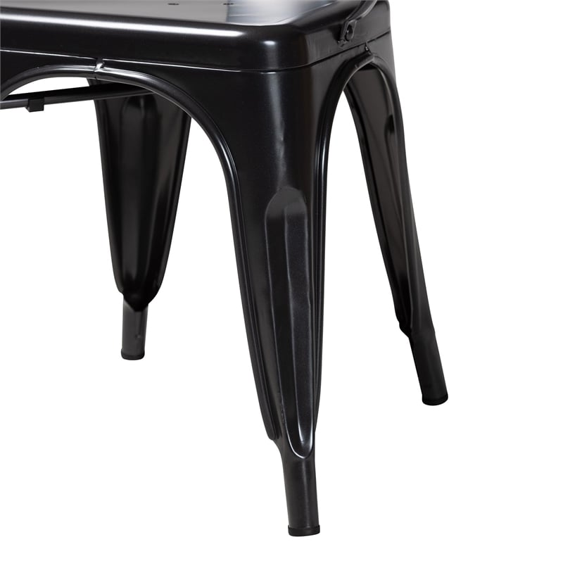 Baxton Studio Ryland Dark Grey Finished Metal Dining Chair (Set of 4)
