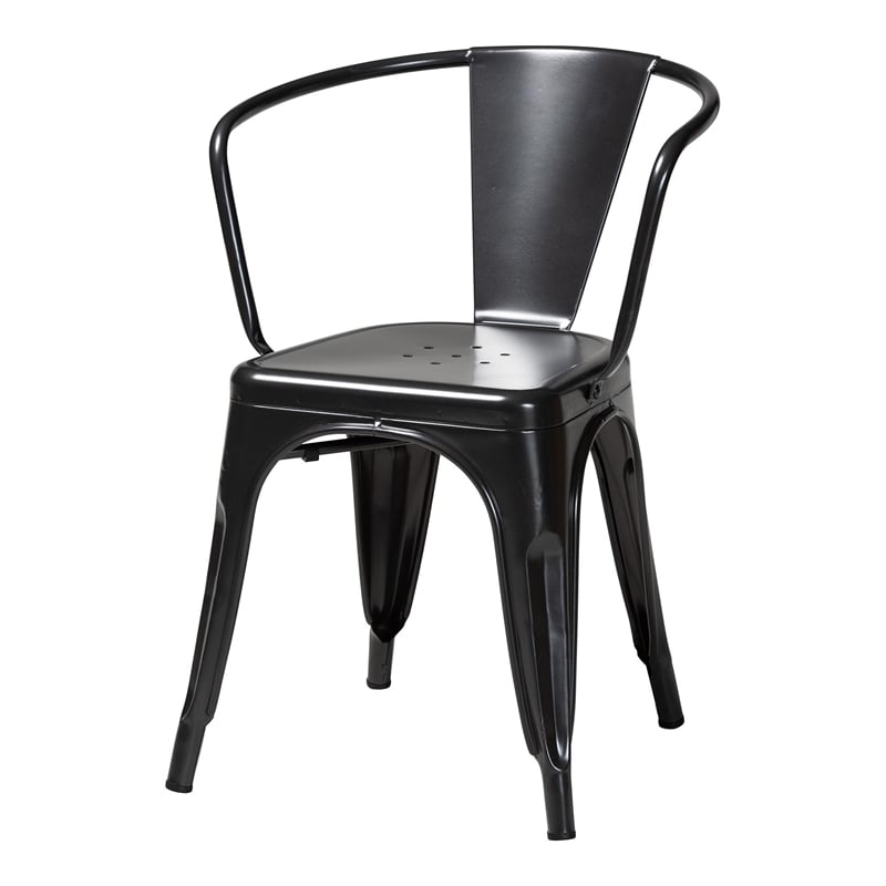 Baxton Studio Ryland Dark Grey Finished Metal Dining Chair (Set of 4)