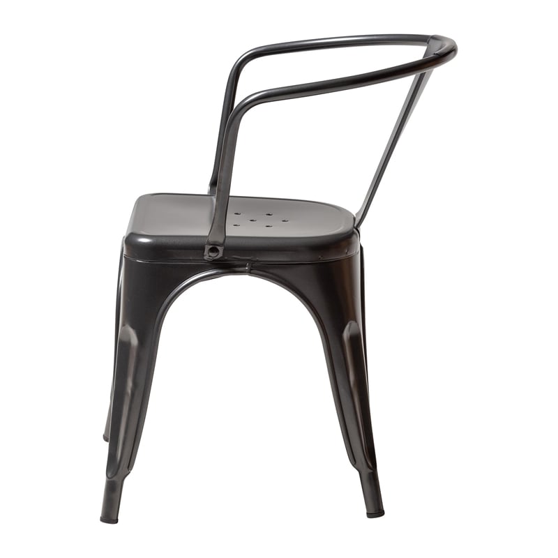 Baxton Studio Ryland Dark Grey Finished Metal Dining Chair (Set of 4)