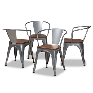 baxton studio ryland grey and brown finished wood dining chair (set of 4)