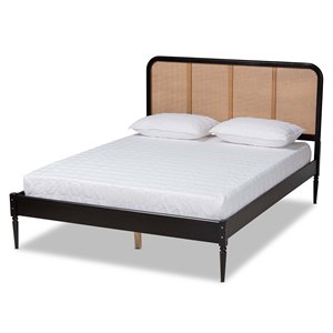 Baxton Studio Elston Charcoal Finished Wood Queen Size Platform Bed
