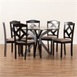 Baxton Studio Carlin Dark Brown Finished Wood 7-Piece Dining Set