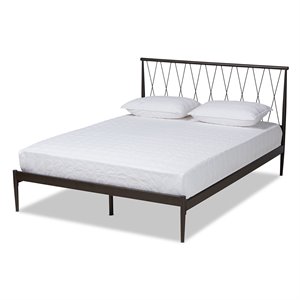 Baxton Studio Nano Black Finished Metal Full Size Platform Bed