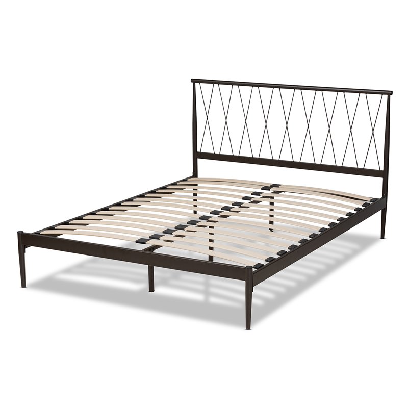 Baxton Studio Nano Black Finished Metal Full Size Platform Bed