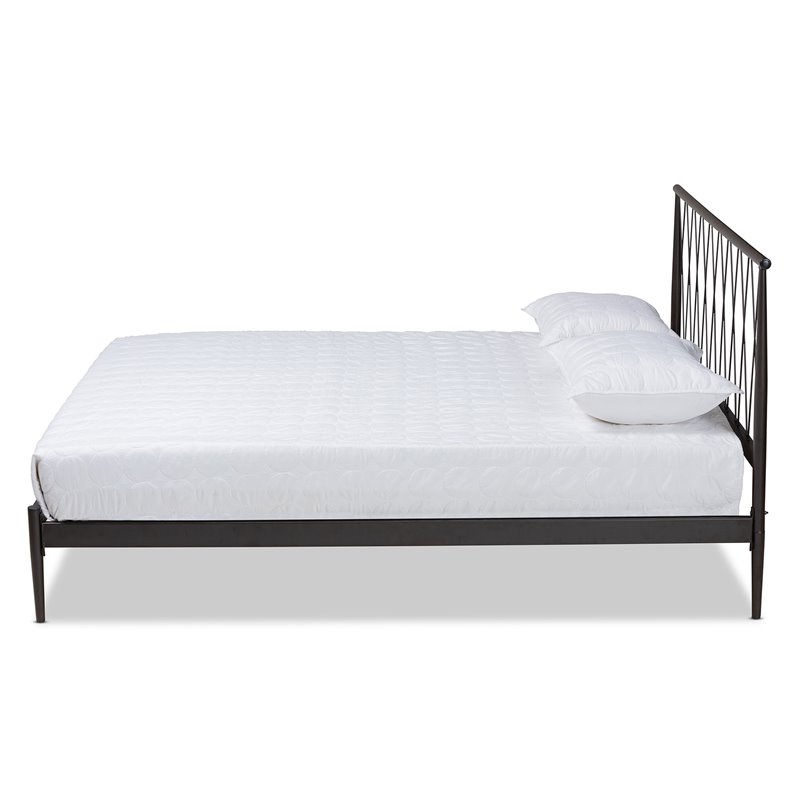 Baxton Studio Nano Black Finished Metal Queen Size Platform Bed