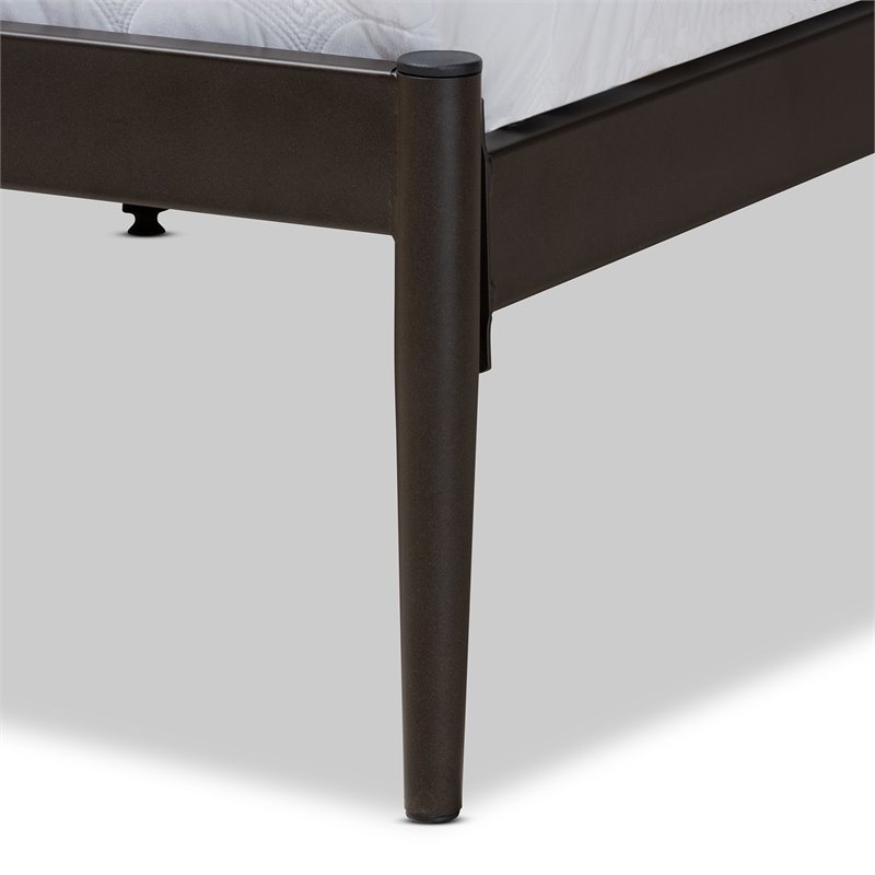 Baxton Studio Nano Black Finished Metal Queen Size Platform Bed