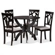 Baxton Studio Rasa Grey and Dark Brown Finished Wood 5-Piece Dining Set