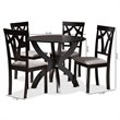 Baxton Studio Rasa Grey and Dark Brown Finished Wood 5-Piece Dining Set