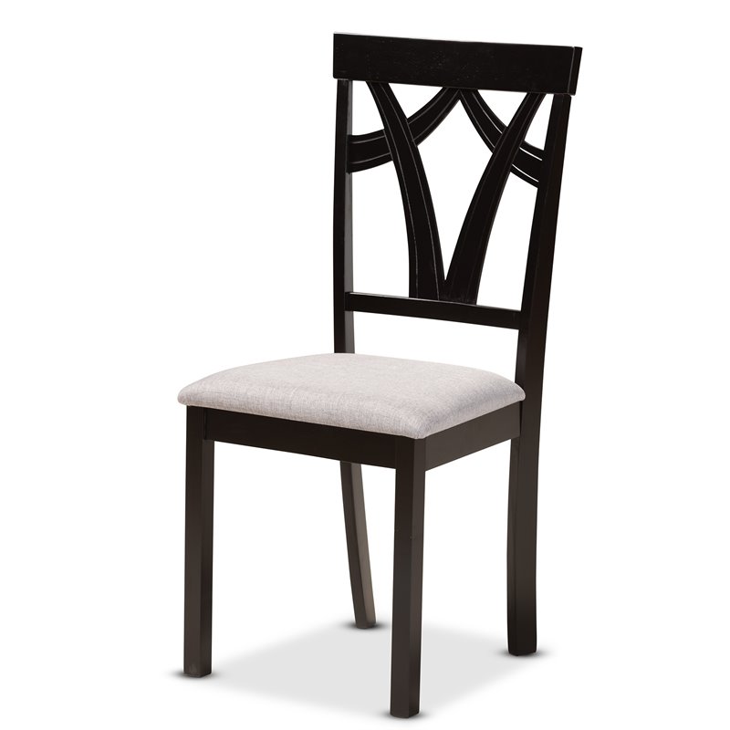 Baxton Studio Rasa Grey and Dark Brown Finished Wood 5-Piece Dining Set