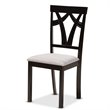 Baxton Studio Rasa Grey and Dark Brown Finished Wood 5-Piece Dining Set
