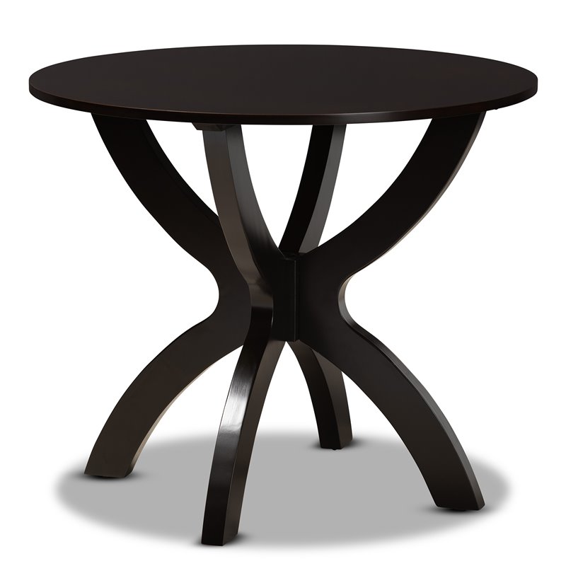 Baxton Studio Rasa Grey and Dark Brown Finished Wood 5-Piece Dining Set