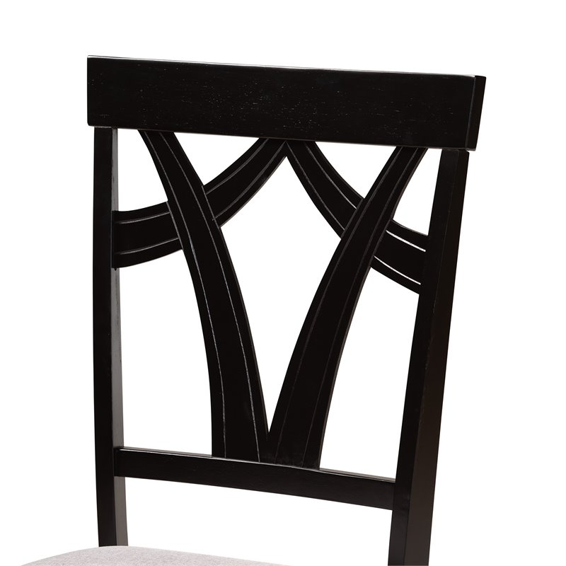 Baxton Studio Rasa Grey and Dark Brown Finished Wood 5-Piece Dining Set
