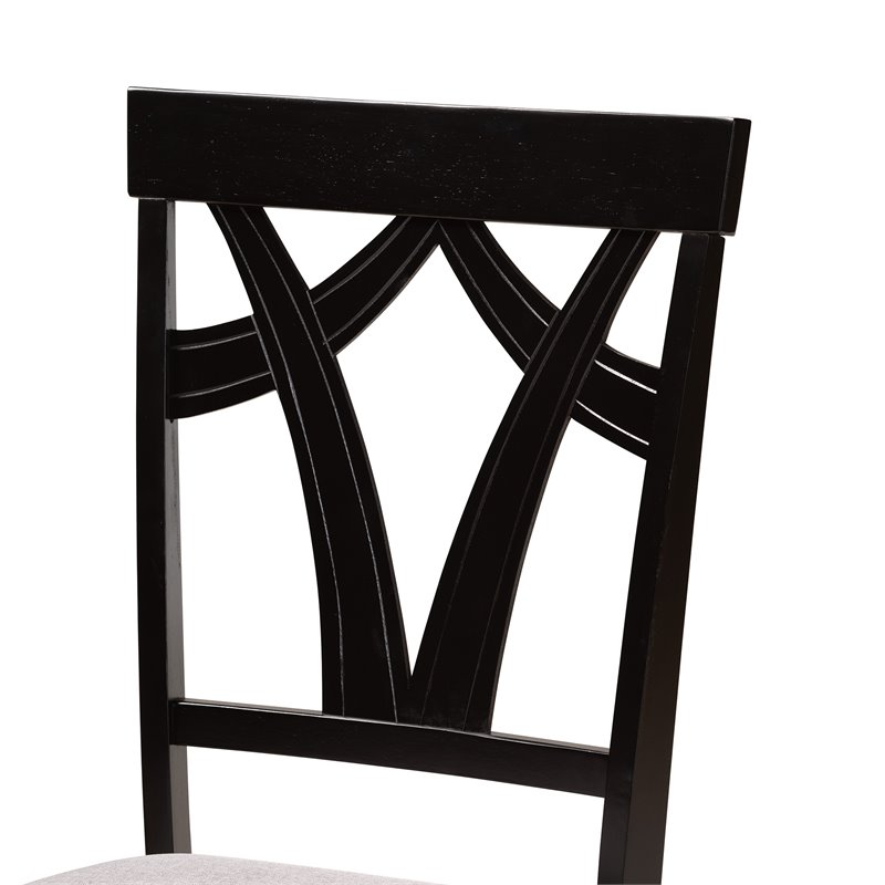 Baxton Studio Telma Grey and Dark Brown Finished Wood 5-Piece Dining Set