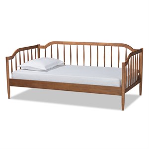 baxton studio parson classic walnut brown finished wood twin size daybed