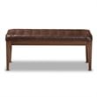Baxton Studio Walsh Dark Brown and Brown Finished Wood Dining Bench
