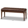 Baxton Studio Walsh Dark Brown and Brown Finished Wood Dining Bench