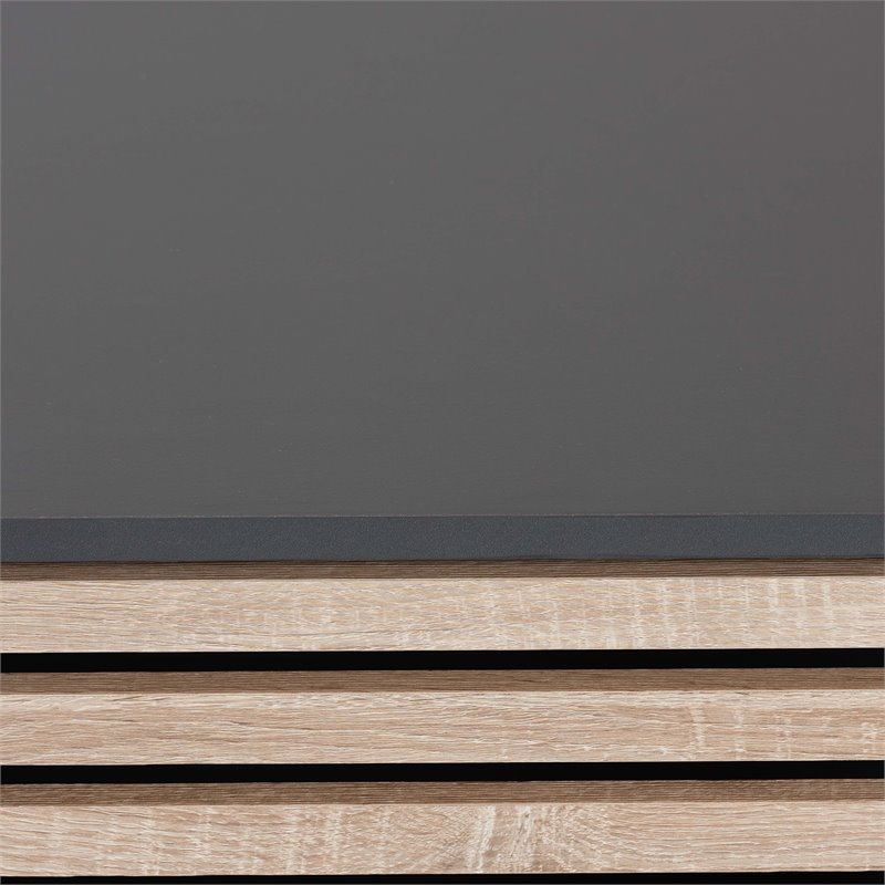 Baxton Studio Eckhart Dark Grey and Oak Finished Wood Cat Litter Box Cover House