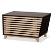 Baxton Studio Eckhart Dark Brown and Oak Finished Cat Litter Box Cover House