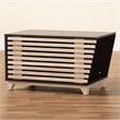 Baxton Studio Eckhart Dark Brown and Oak Finished Cat Litter Box Cover House