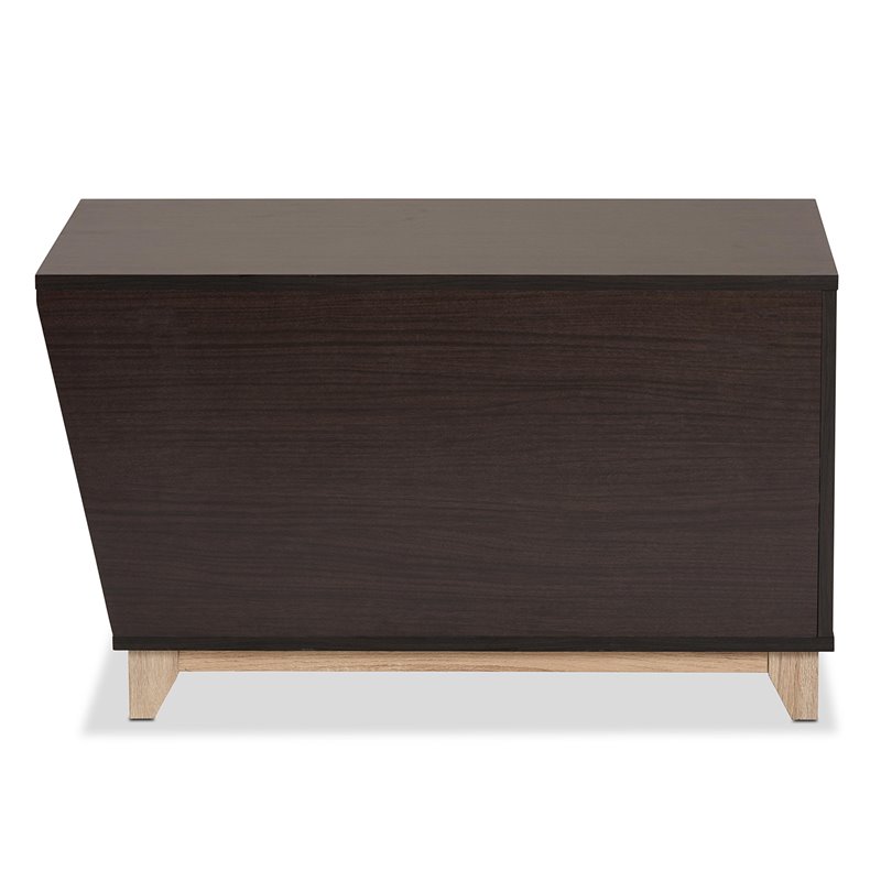 Baxton Studio Eckhart Dark Brown and Oak Finished Cat Litter Box Cover House