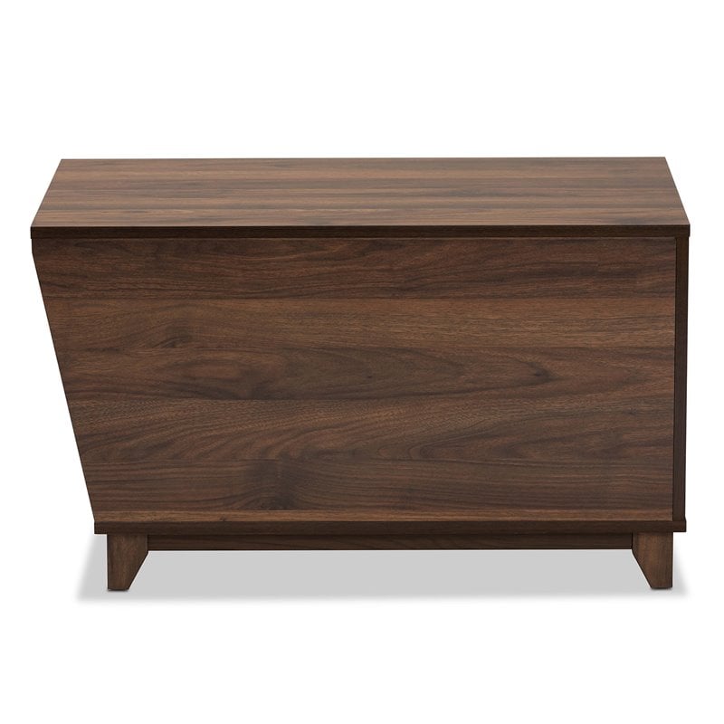 Baxton Studio Eckhart Walnut Brown Finished Wood Cat Litter Box Cover House