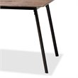 Baxton Studio Calder Walnut Brown Finished Wood and Black Metal Dining Table