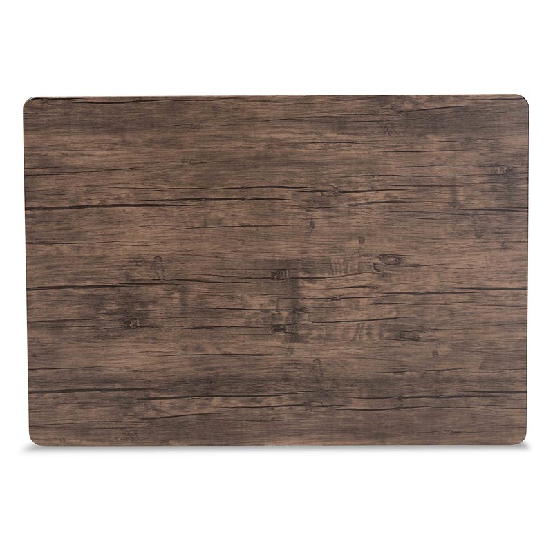 Baxton Studio Calder Walnut Brown Finished Wood and Black Metal Dining Table