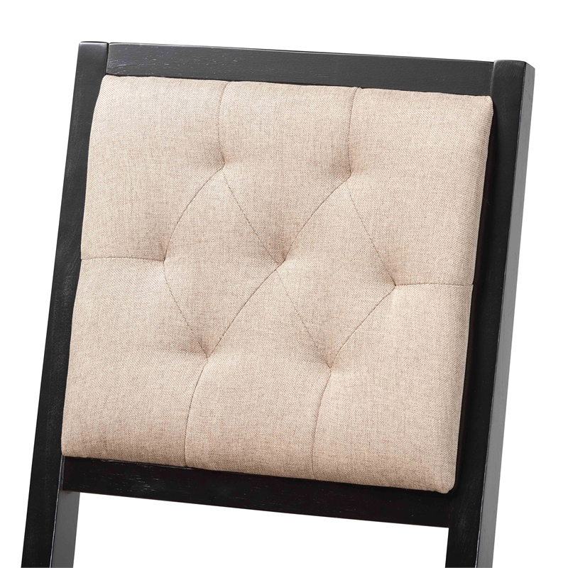 Baxton Studio Gideon Sand and Dark Brown Finished Wood 2-Piece Bar Stool Set