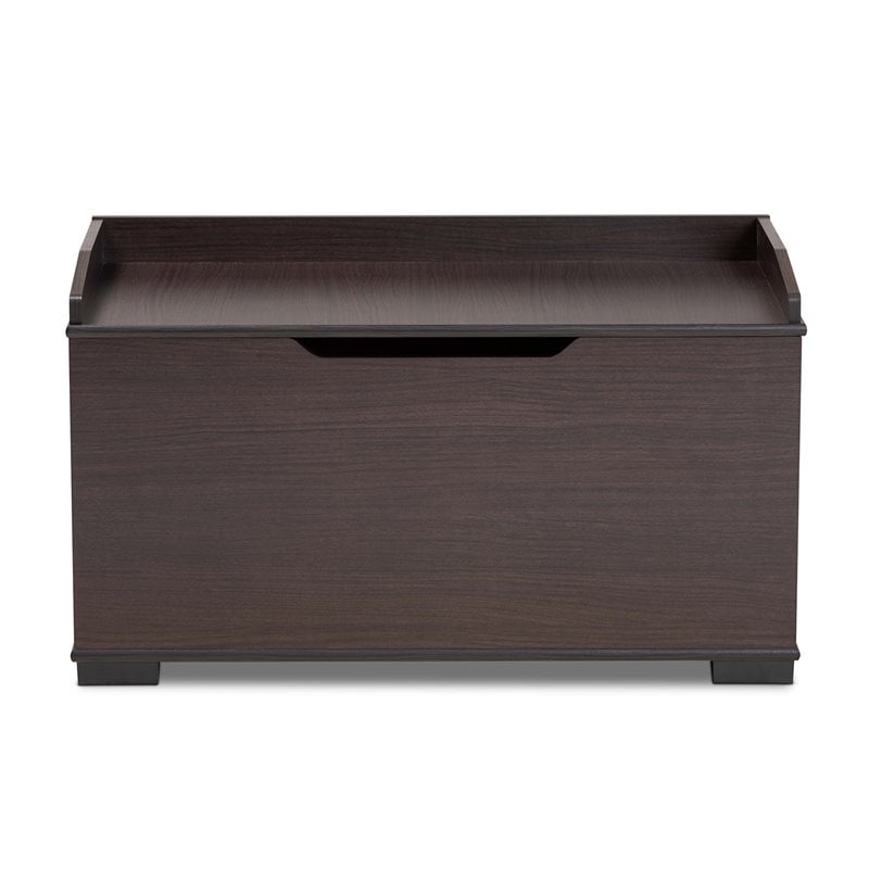 Baxton Studio Mariam Dark Brown Finished Wood Cat Litter Box Cover House