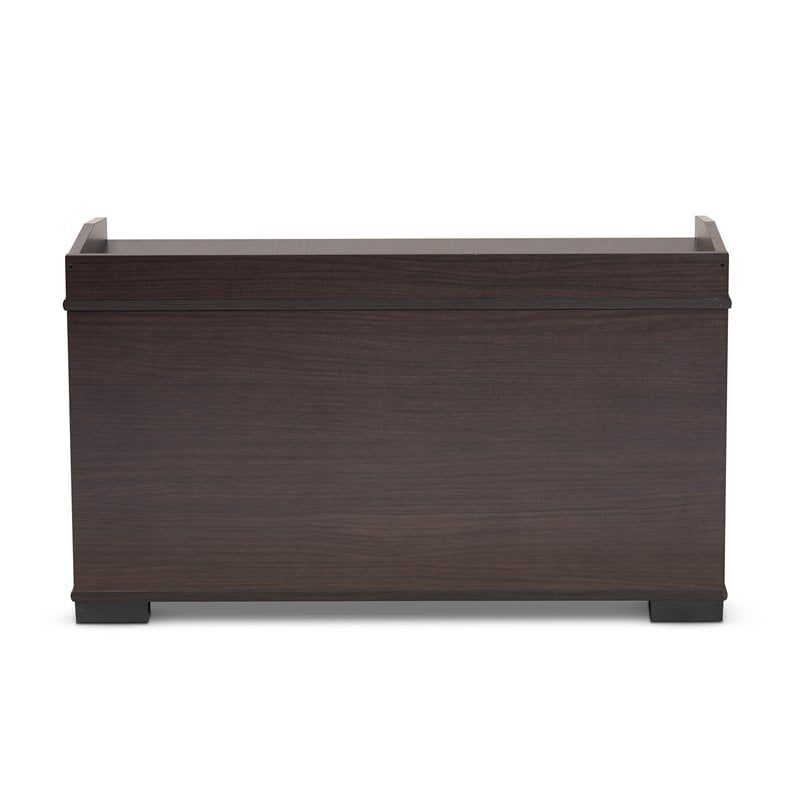 Baxton Studio Mariam Dark Brown Finished Wood Cat Litter Box Cover House