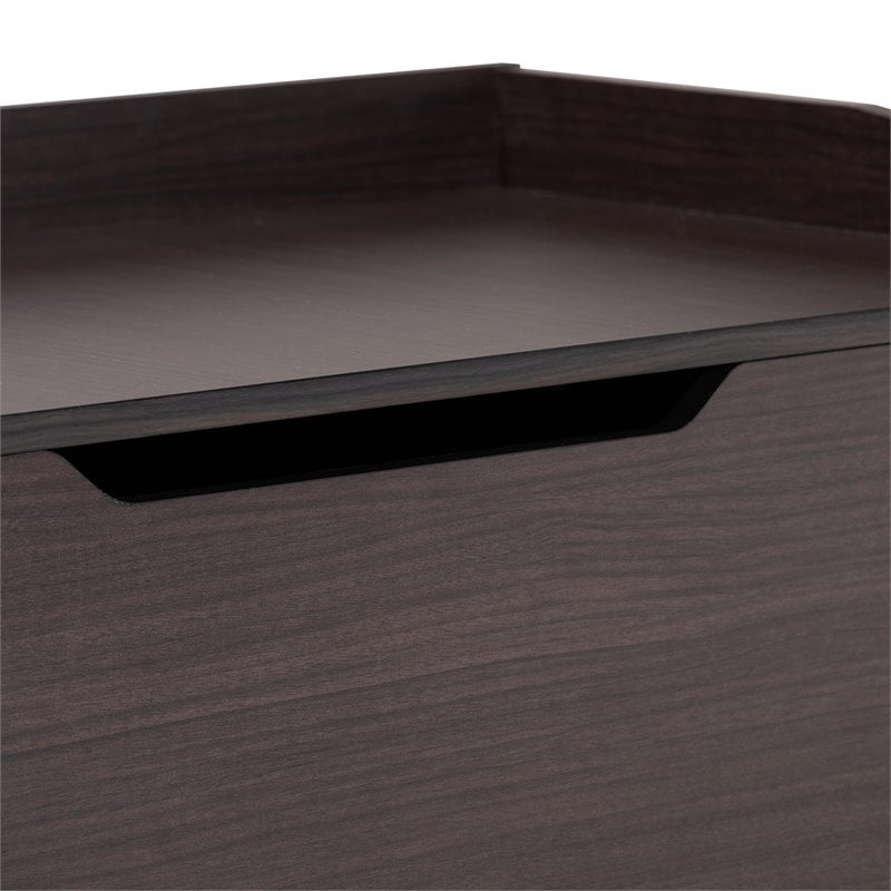 Baxton Studio Mariam Dark Brown Finished Wood Cat Litter Box Cover House
