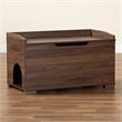Baxton Studio Mariam Walnut Brown Finished Wood Cat Litter Box Cover House