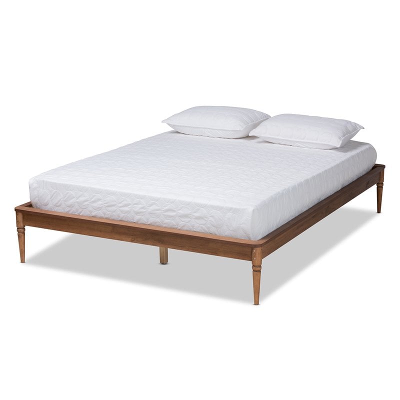 Baxton Studio Tallis Walnut Brown Finished Wood Queen Size Bed Frame