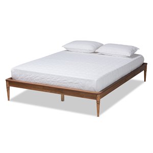 Baxton Studio Tallis Walnut Brown Finished Wood Queen Size Bed Frame
