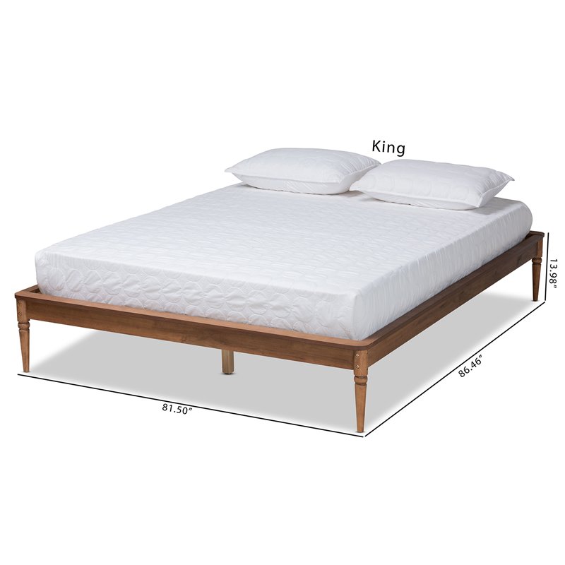 Baxton Studio Tallis Walnut Brown Finished Wood Queen Size Bed Frame
