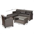 Baxton Studio Darian Grey and Grey Synthetic Rattan 4-Piece Patio Set