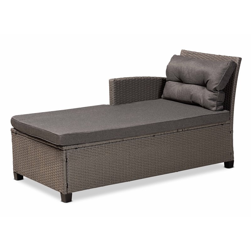 Baxton Studio Darian Grey and Grey Synthetic Rattan 4-Piece Patio Set
