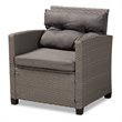 Baxton Studio Darian Grey and Grey Synthetic Rattan 4-Piece Patio Set