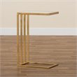 Baxton Studio Parkin Gold Finished Metal C Shaped End Table with Marble Tabletop