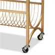 Baxton Studio Jacek Gold Finished Metal Wine Cart with Marble Tabletop