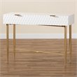 Baxton Studio Galia White Finished Wood and Gold Metal 1-Drawer Console Table