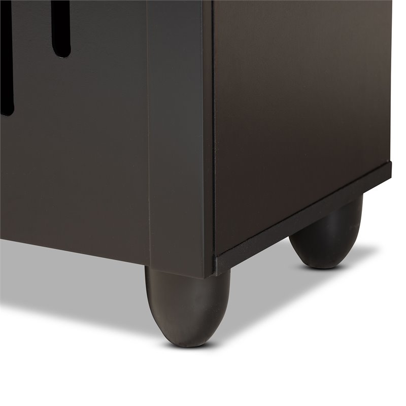 Baxton Studio Renley Espresso Brown Finished Wood 2-Door Shoe Storage Cabinet