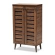 Baxton Studio Salma Walnut Brown Finished Wood 2-Door Shoe Storage Cabinet
