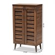 Baxton Studio Salma Walnut Brown Finished Wood 2-Door Shoe Storage Cabinet